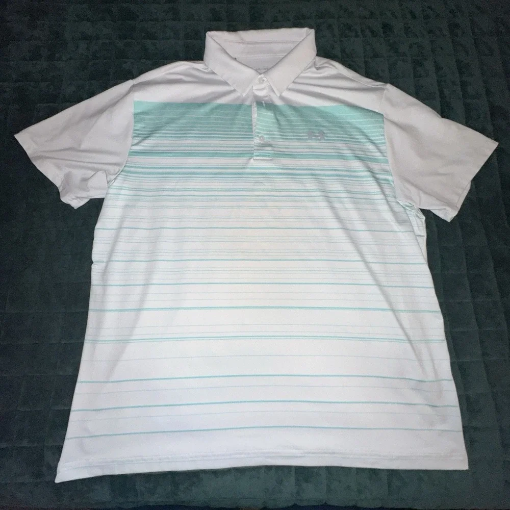 Under Armour Mens Polo Shirt Double Extra Large (2XL) Multicolor Golf Prep
